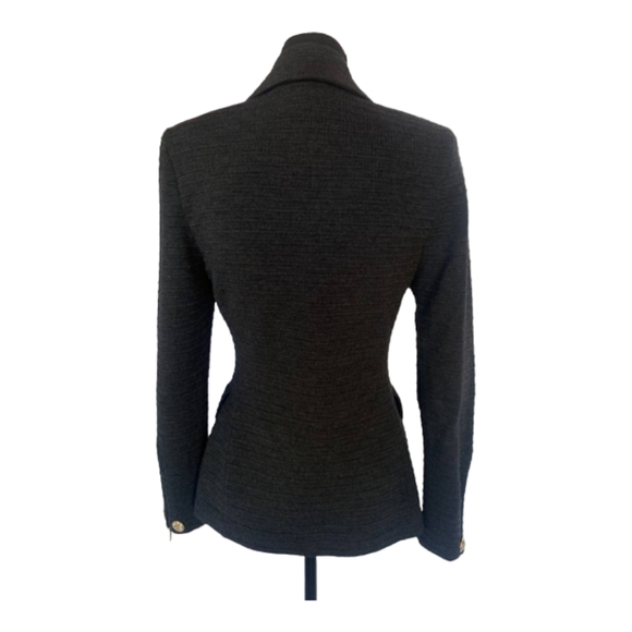 St John Collection By Marie Grey -Sweater Blazer Zip Front Grey Small 2 - Picture 2 of 10